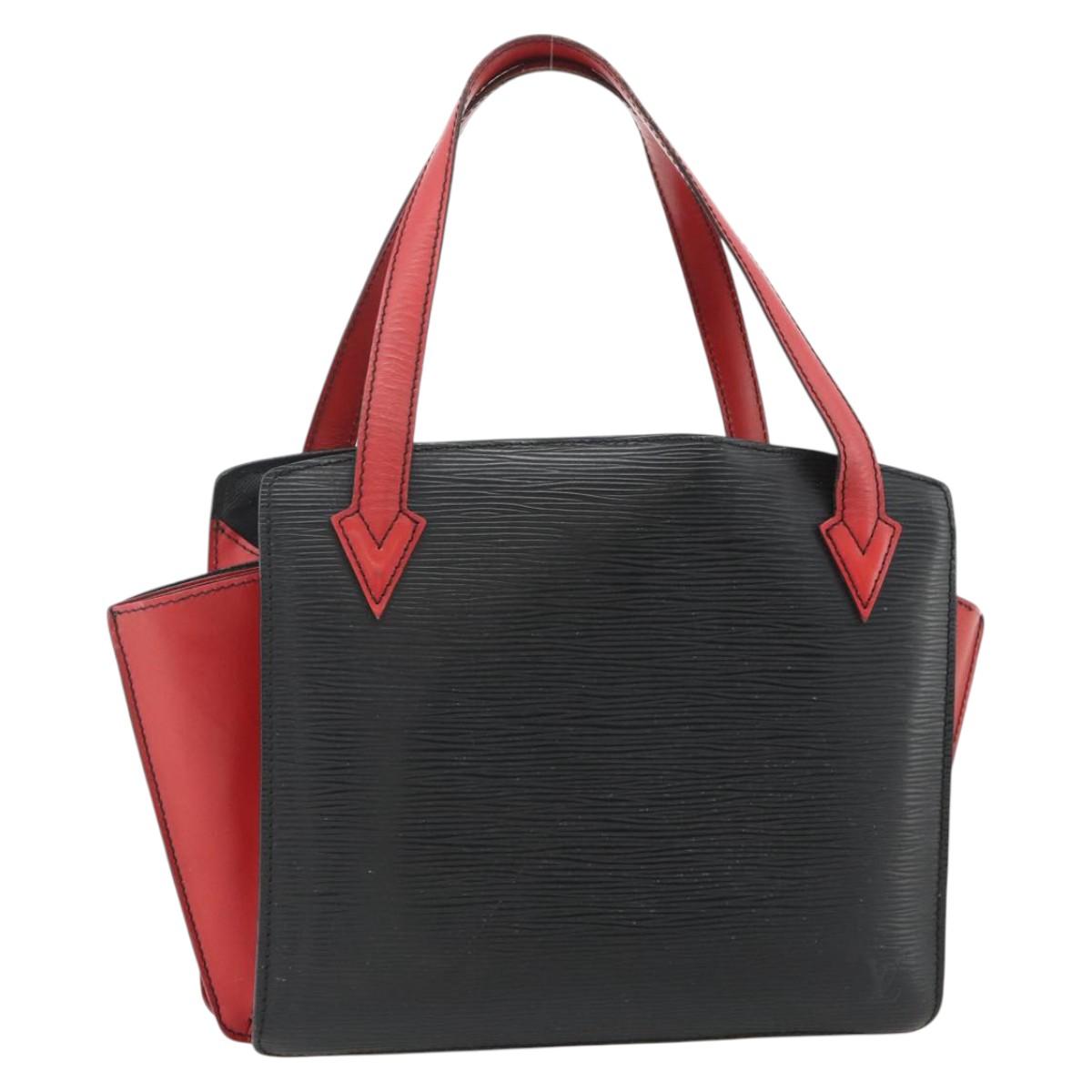 LOUIS VUITTON Epi Bicolor Varenne Hand Bag Black Red M52387 LV Auth bs34633