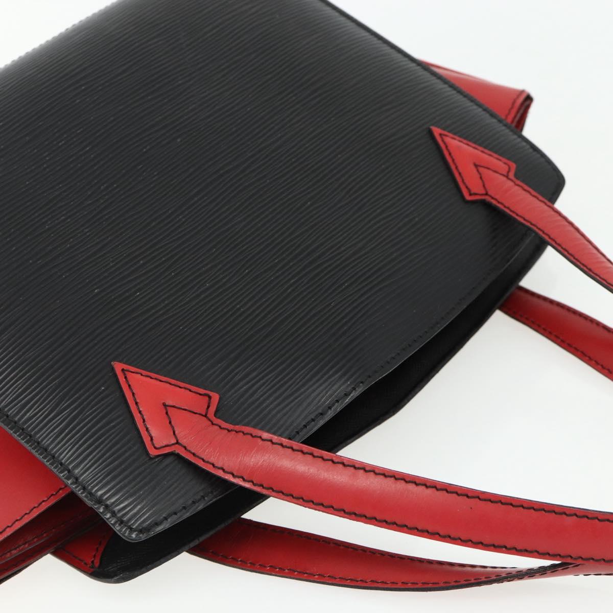LOUIS VUITTON Epi Bicolor Varenne Hand Bag Black Red M52387 LV Auth bs34633