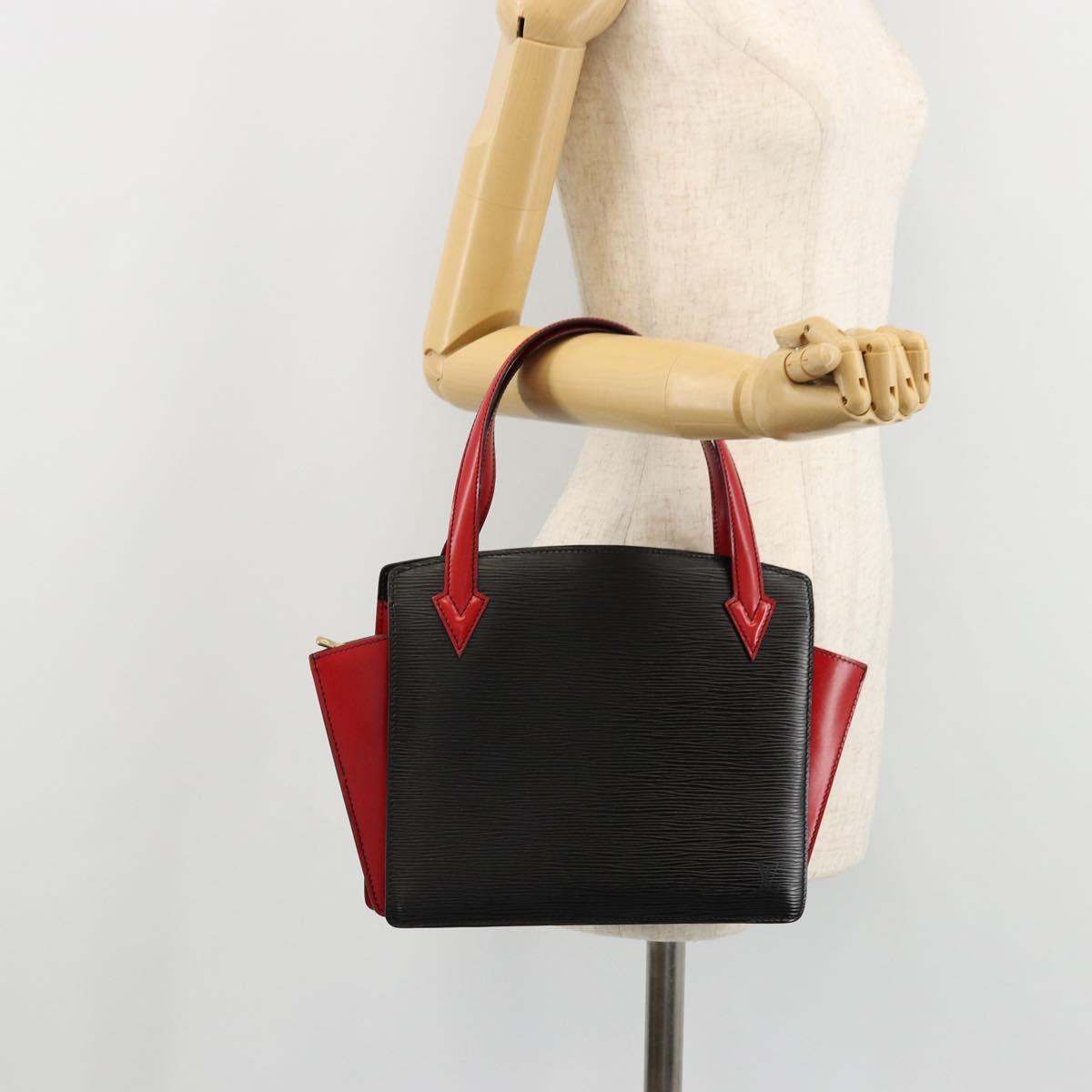 LOUIS VUITTON Epi Bicolor Varenne Hand Bag Black Red M52387 LV Auth bs34634A