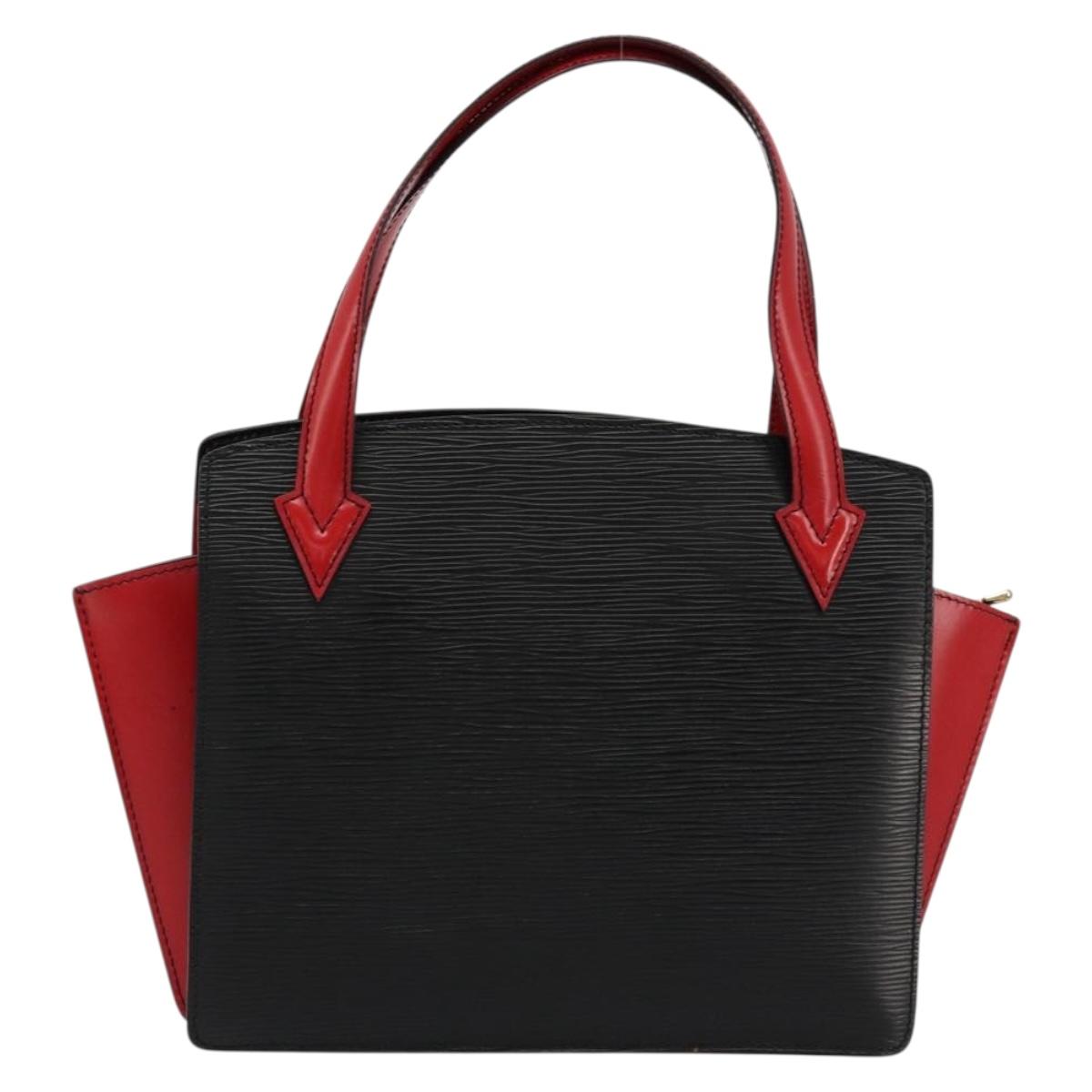 LOUIS VUITTON Epi Bicolor Varenne Hand Bag Black Red M52387 LV Auth bs34634A
