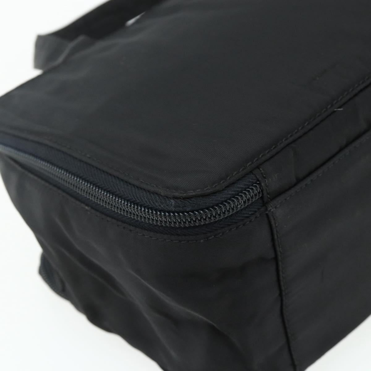 PRADA Hand Bag Nylon Black Silver Auth bs34638