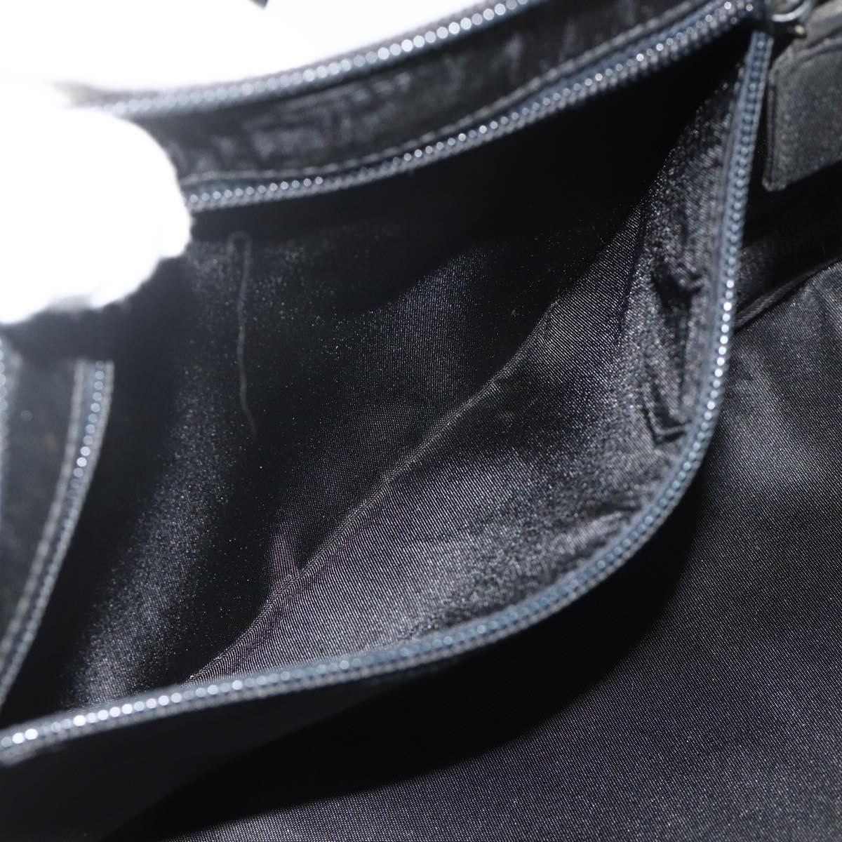 PRADA Hand Bag Nylon Black Silver Auth bs34638