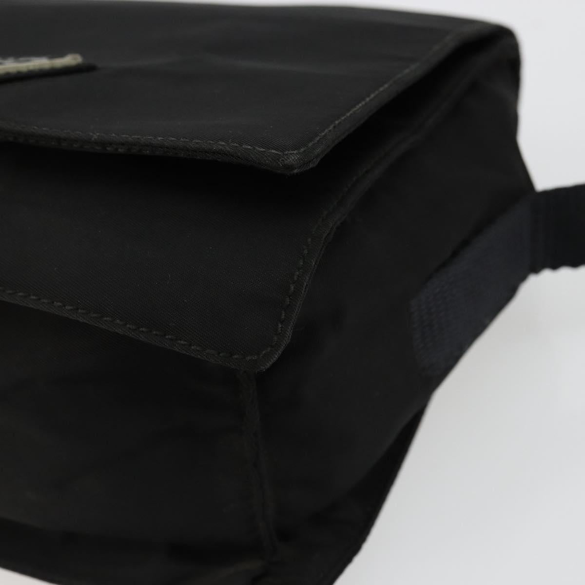 PRADA Shoulder Bag Nylon Black Silver Auth bs34639