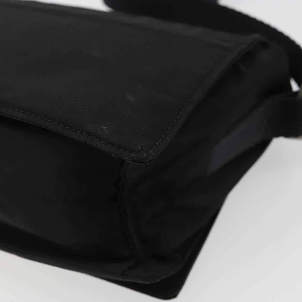 PRADA Shoulder Bag Nylon Black Silver Auth bs34639