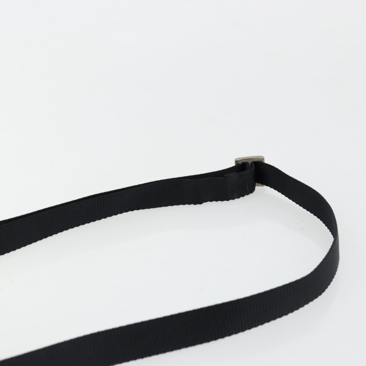 PRADA Shoulder Bag Nylon Black Silver Auth bs34639