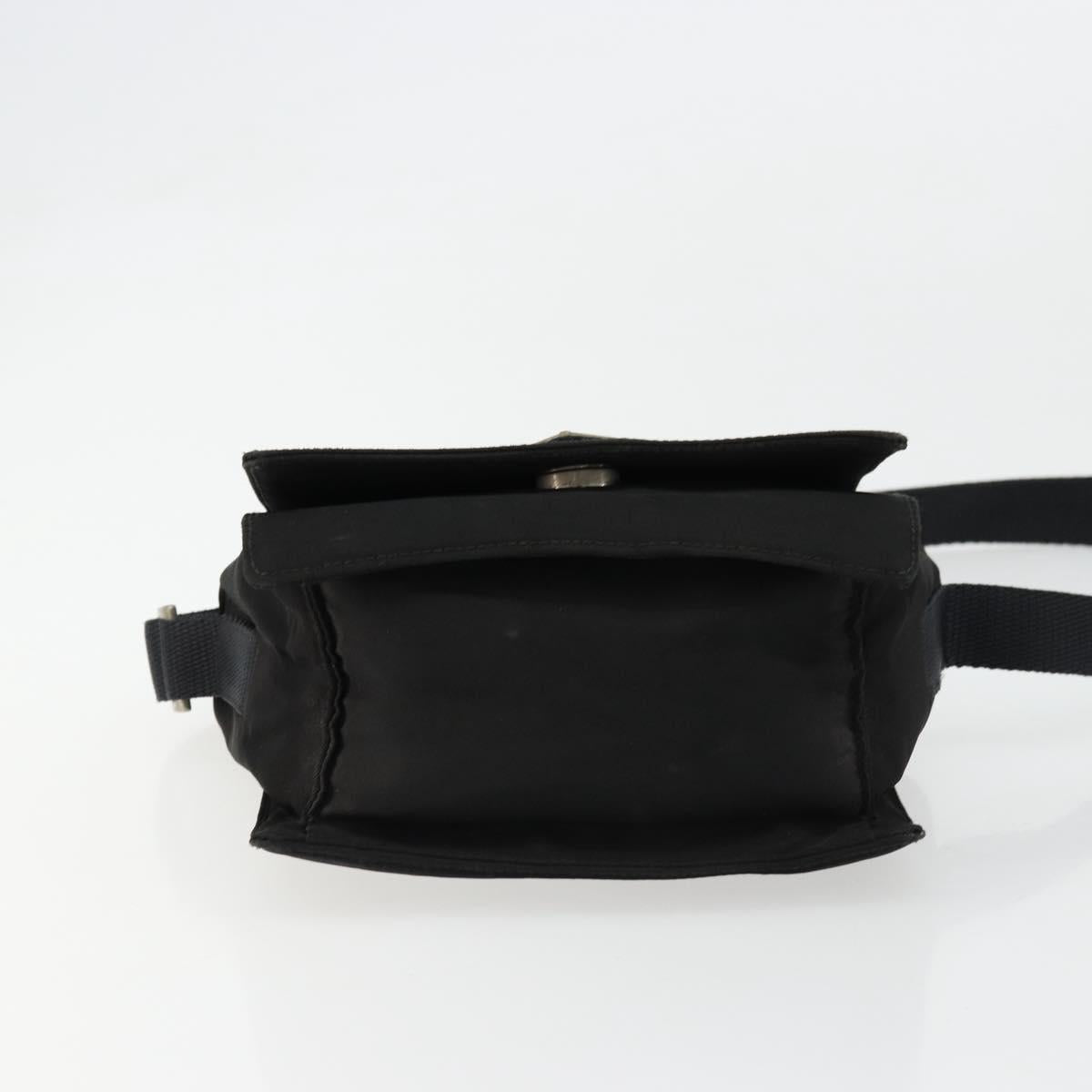 PRADA Shoulder Bag Nylon Black Silver Auth bs34639