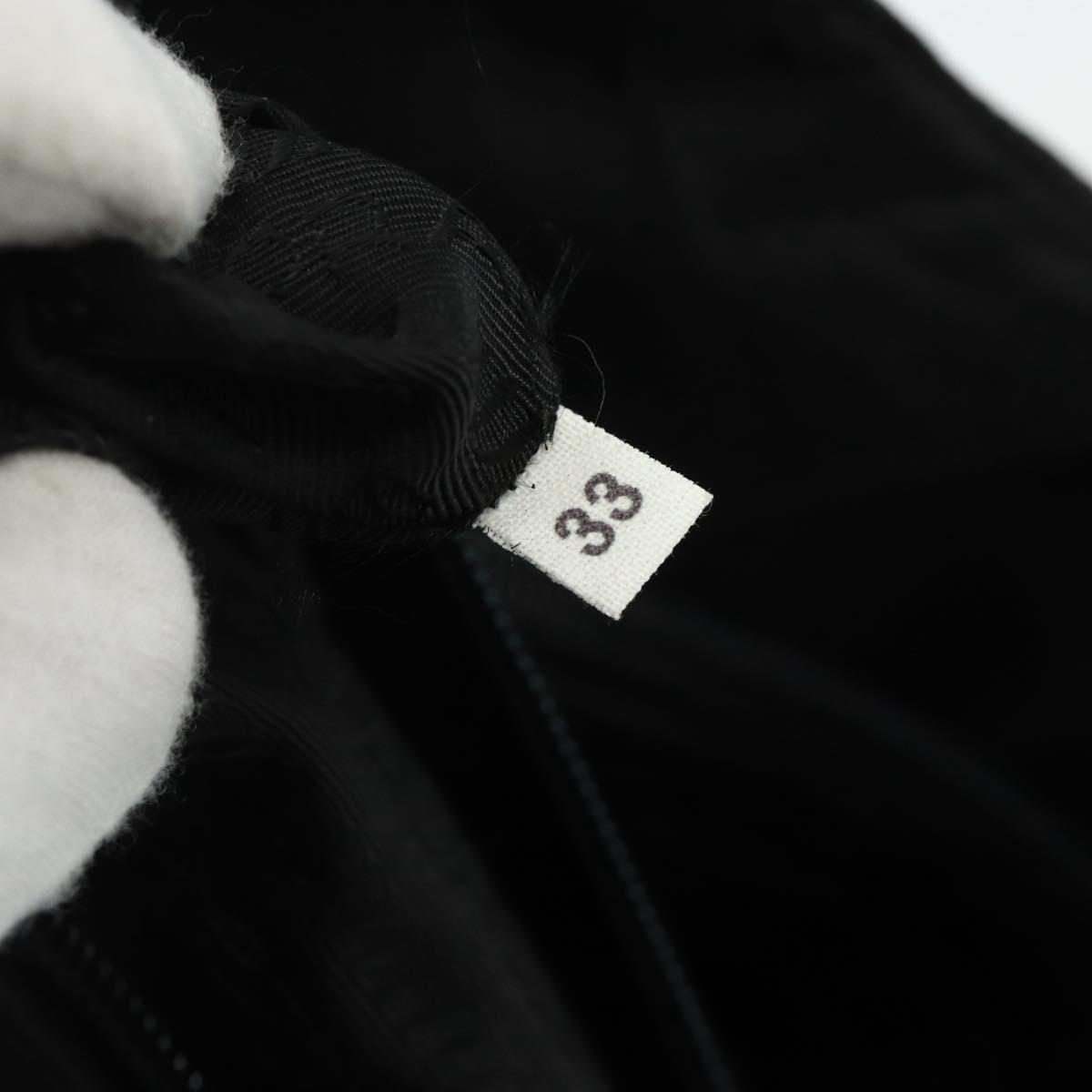 PRADA Tote Bag Nylon Black Silver Auth bs34641