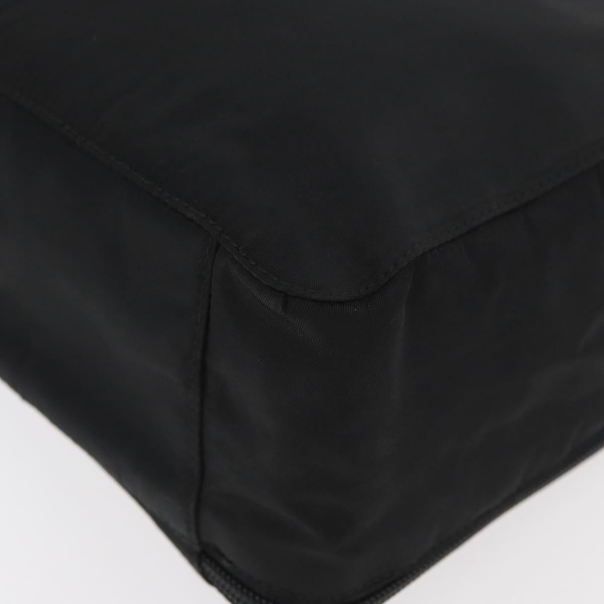 PRADA Hand Bag Nylon Black Silver Auth bs34643A