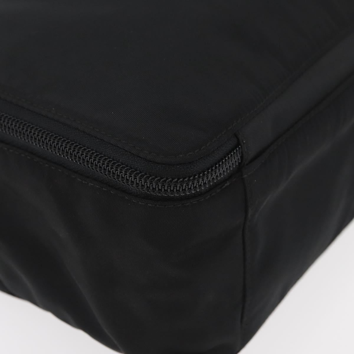 PRADA Hand Bag Nylon Black Silver Auth bs34643A