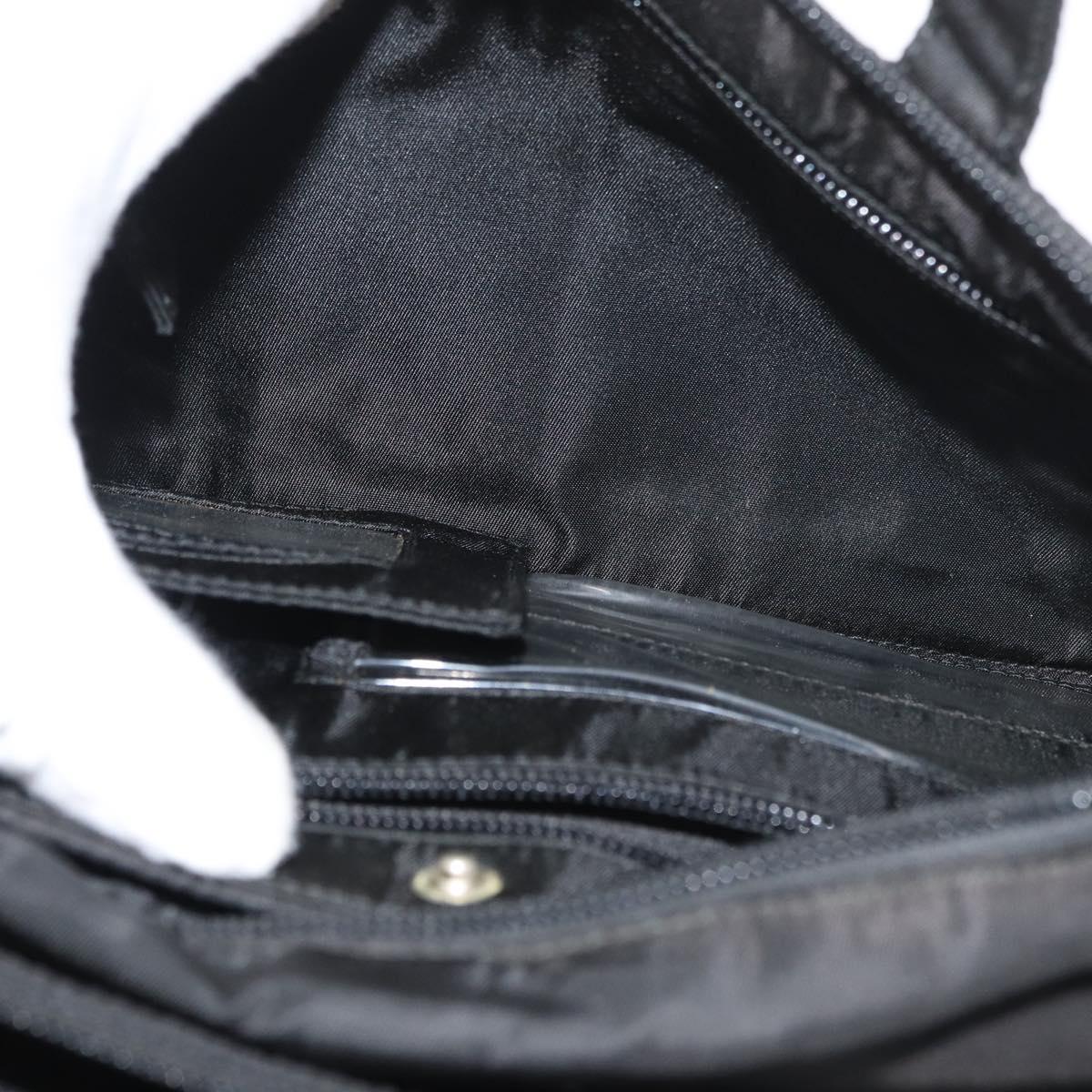 PRADA Hand Bag Nylon Black Silver Auth bs34643A
