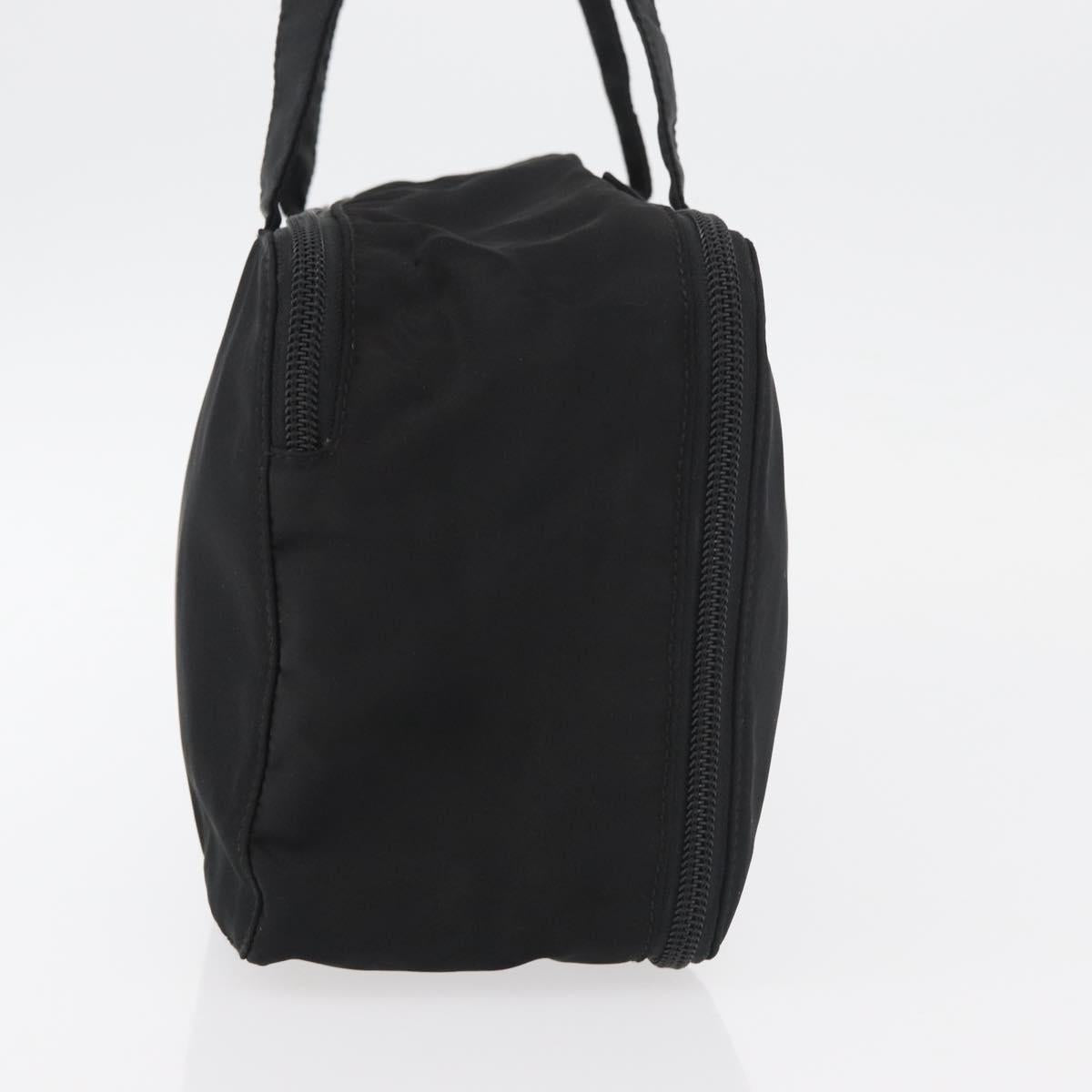 PRADA Hand Bag Nylon Black Silver Auth bs34643A