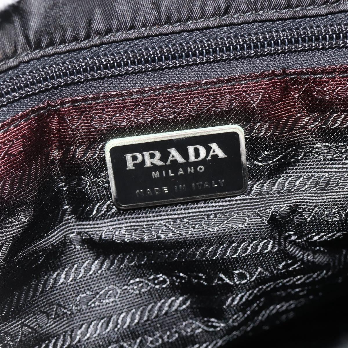 PRADA Chain Tote Bag Nylon Green Silver Auth bs34645