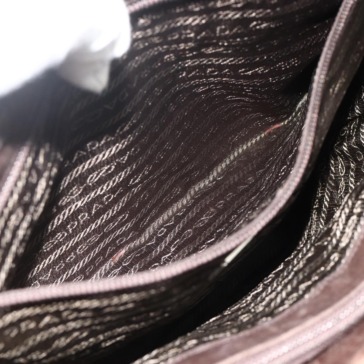 PRADA Tote Bag Nylon Khaki Silver Auth bs34647