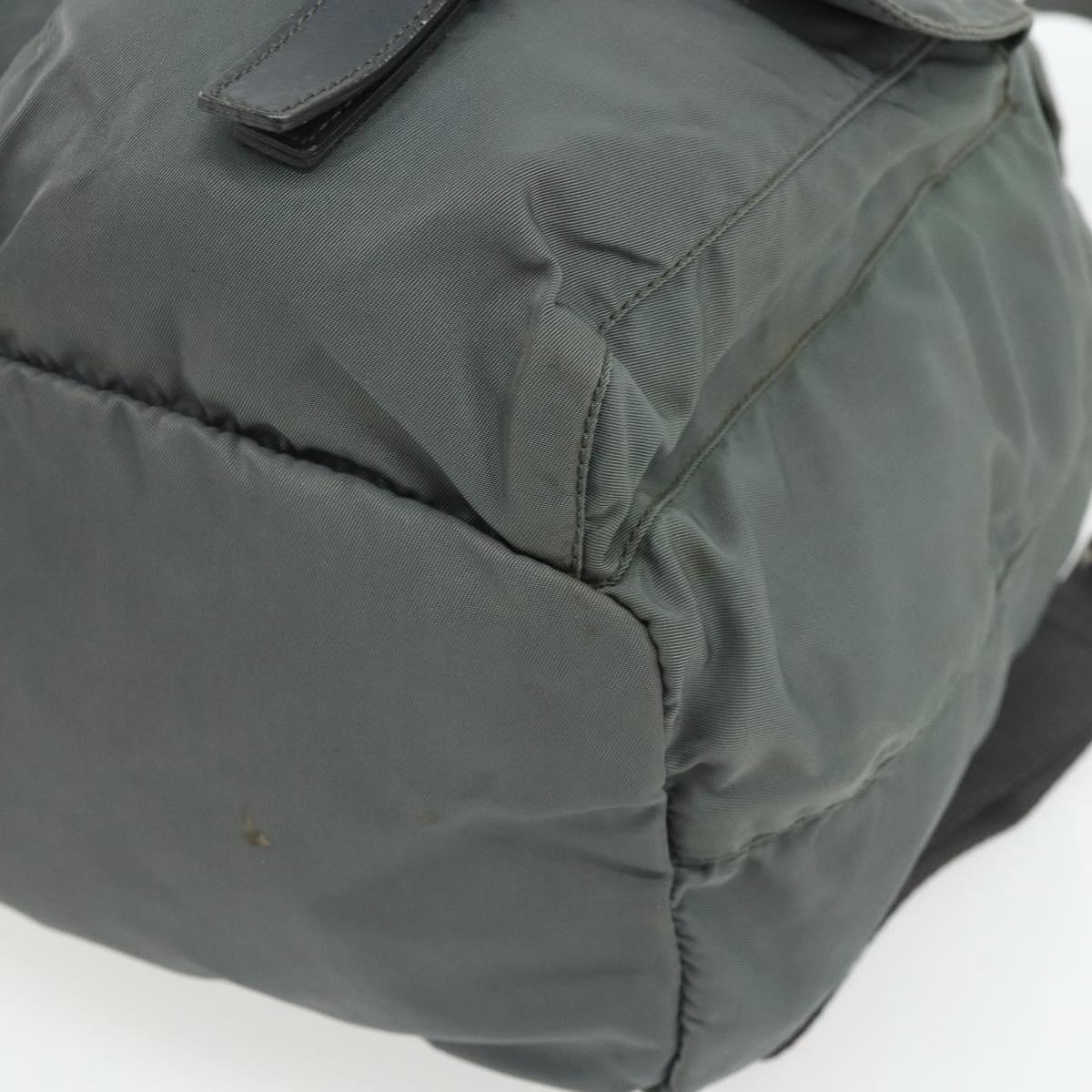 PRADA Backpack Nylon Gray Silver Auth bs34650