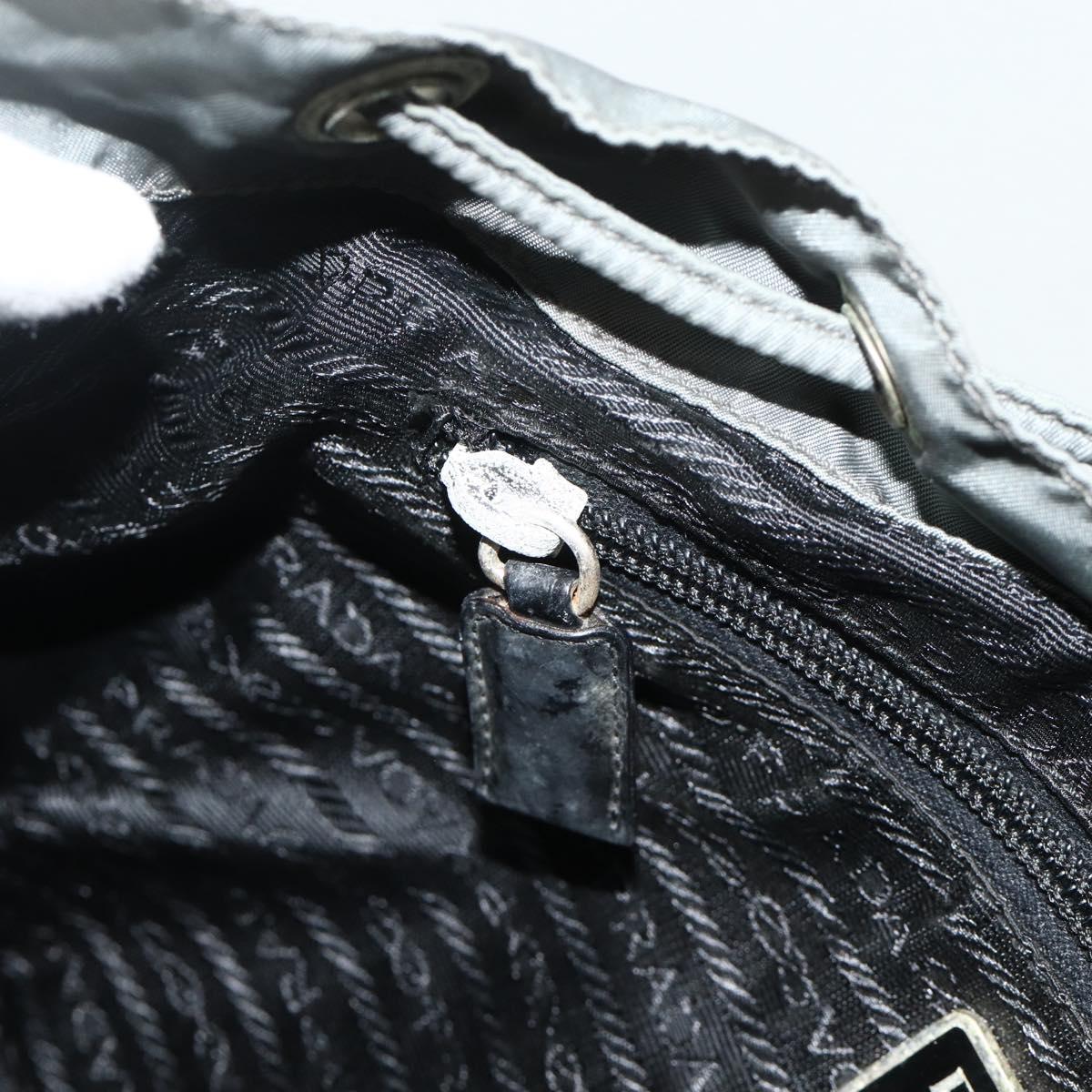 PRADA Backpack Nylon Gray Silver Auth bs34650