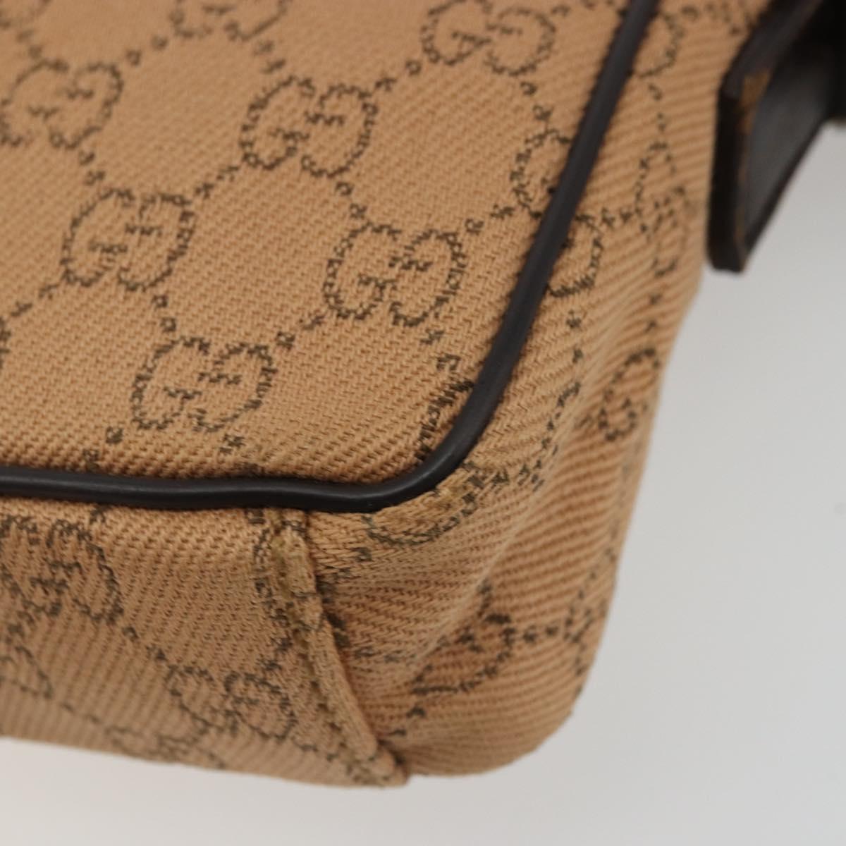 GUCCI GG Canvas Shoulder Bag Beige Silver 101680 Auth bs34651