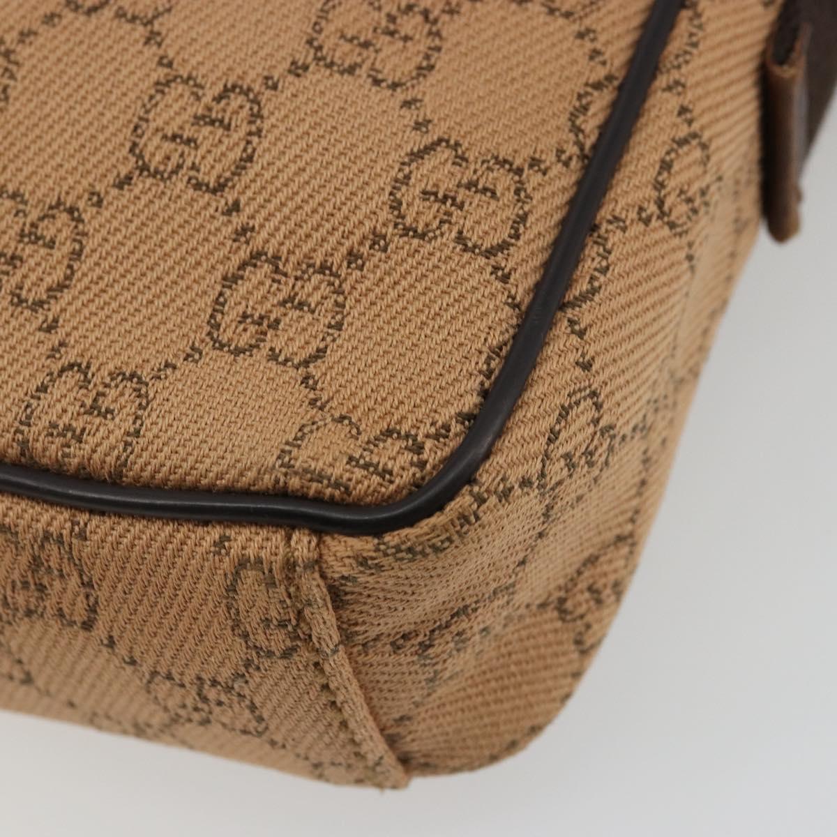 GUCCI GG Canvas Shoulder Bag Beige Silver 101680 Auth bs34651