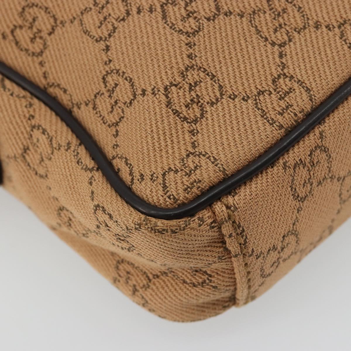 GUCCI GG Canvas Shoulder Bag Beige Silver 101680 Auth bs34651