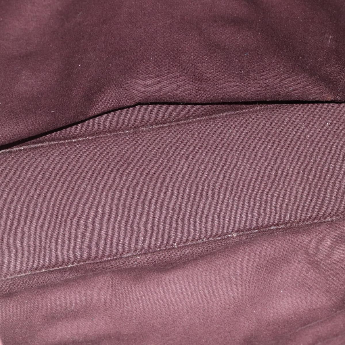 HERMES Fourre Tout MM Hand Bag Cotton Bordeaux Silver Auth bs34654