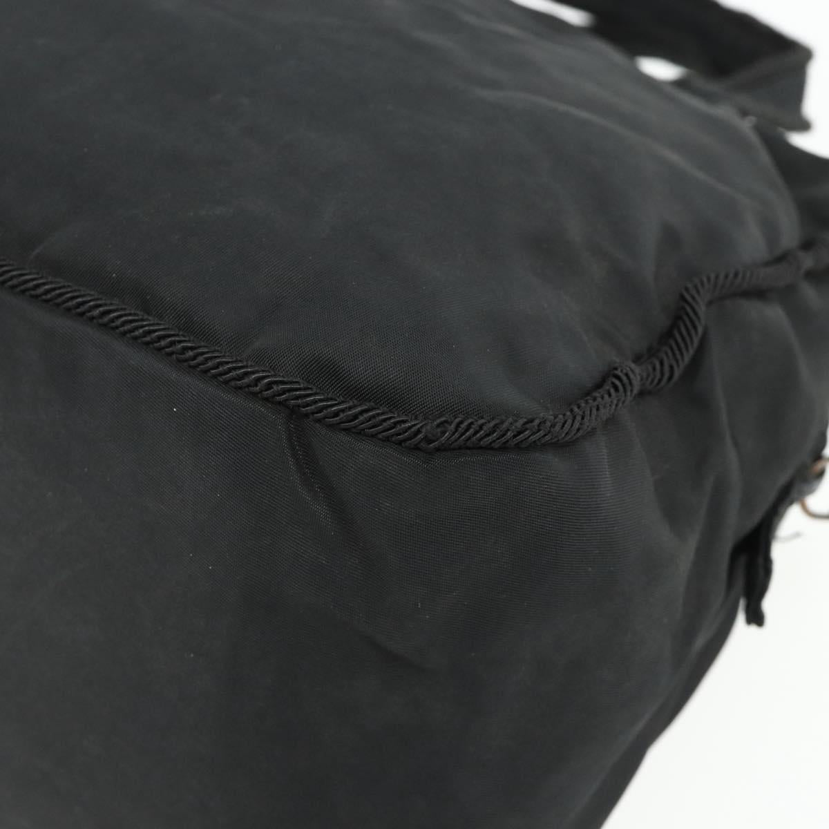 PRADA Hand Bag Nylon Black Silver Auth bs34655A