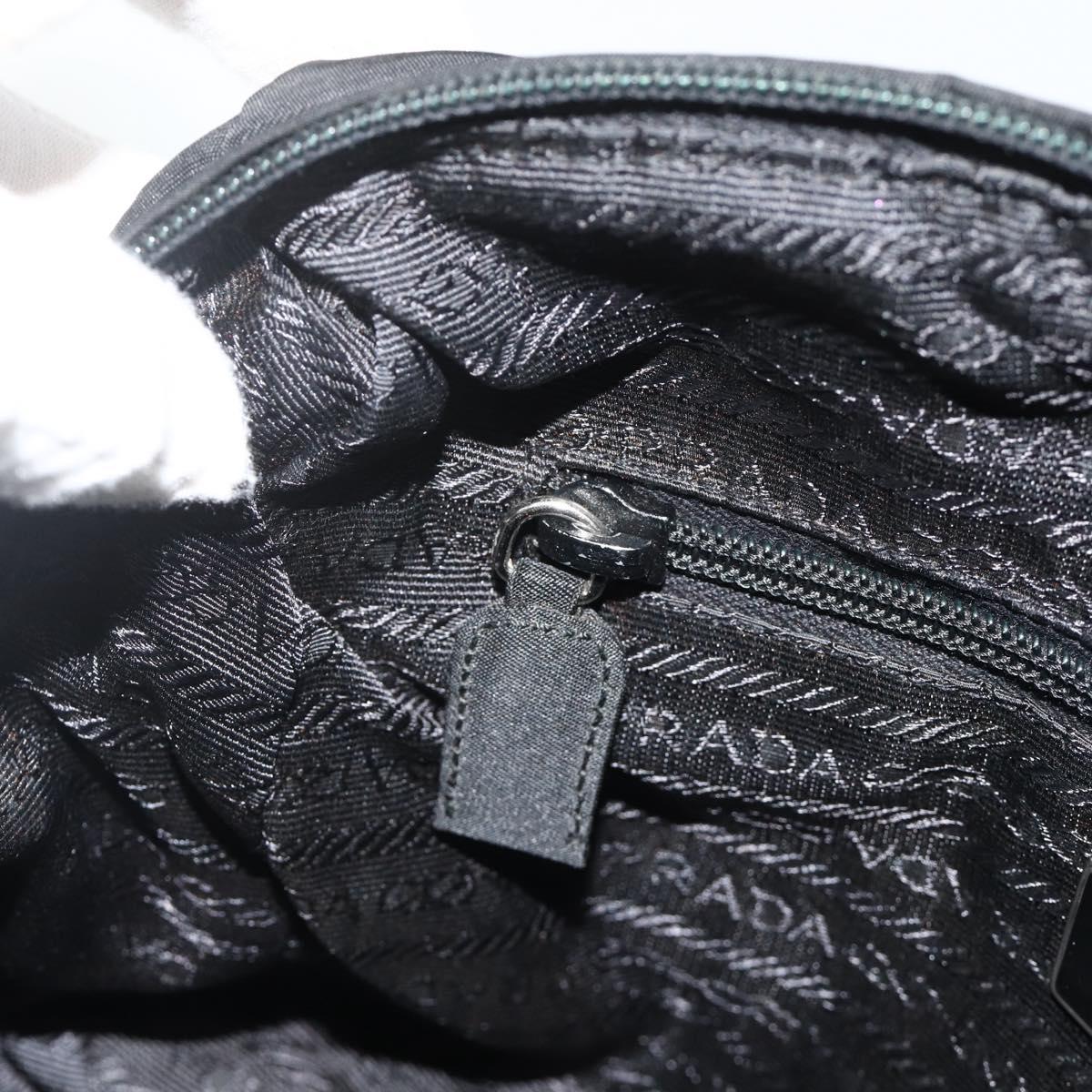 PRADA Hand Bag Nylon Black Silver Auth bs34655A