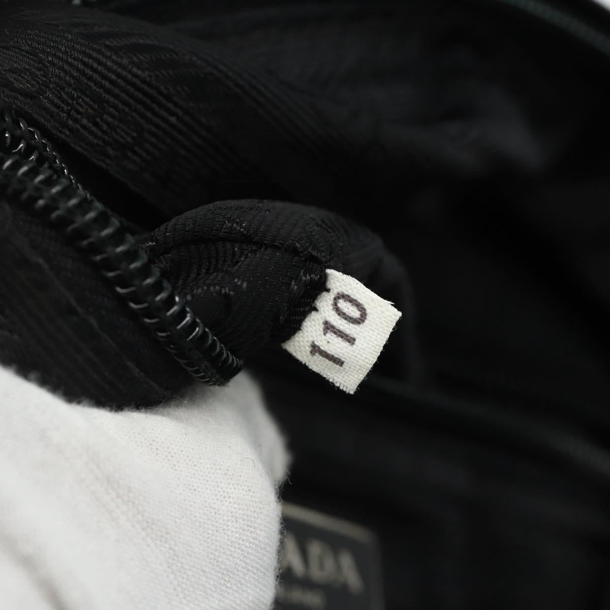 PRADA Hand Bag Nylon Black Silver Auth bs34655A
