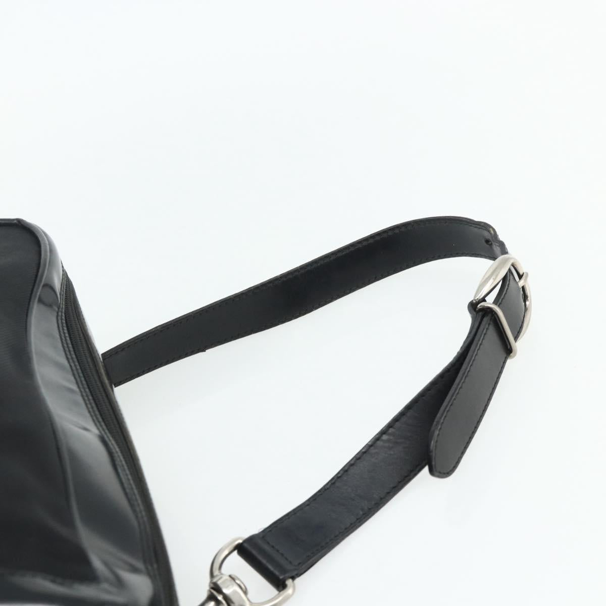 GUCCI Bamboo Shoulder Bag Nylon Black Silver 003 2058 0059 5 Auth bs34656