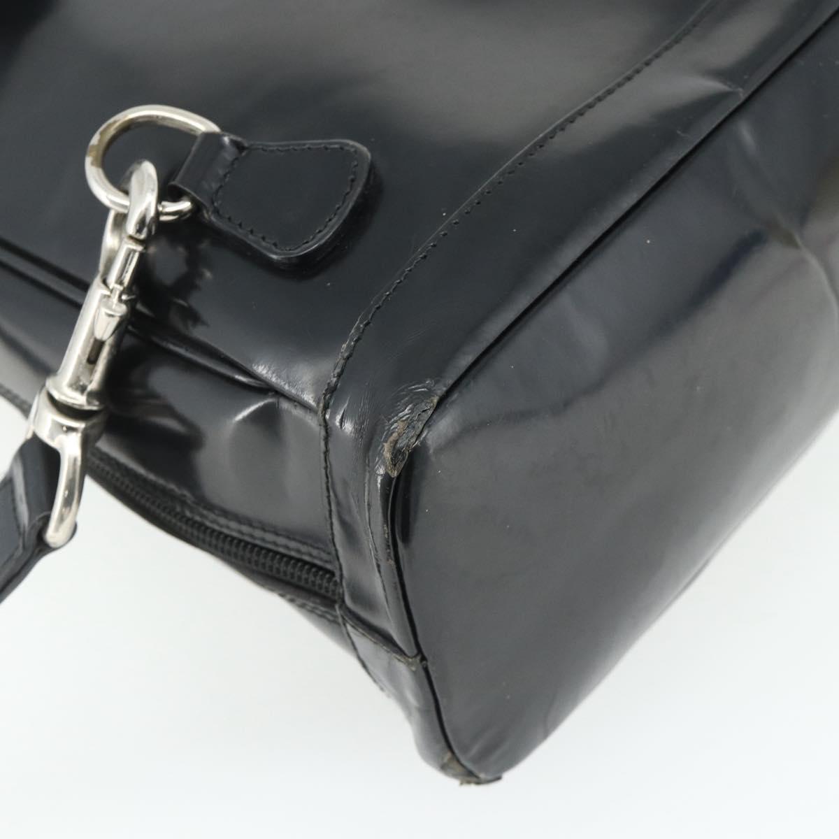 GUCCI Bamboo Shoulder Bag Nylon Black Silver 003 2058 0059 5 Auth bs34656