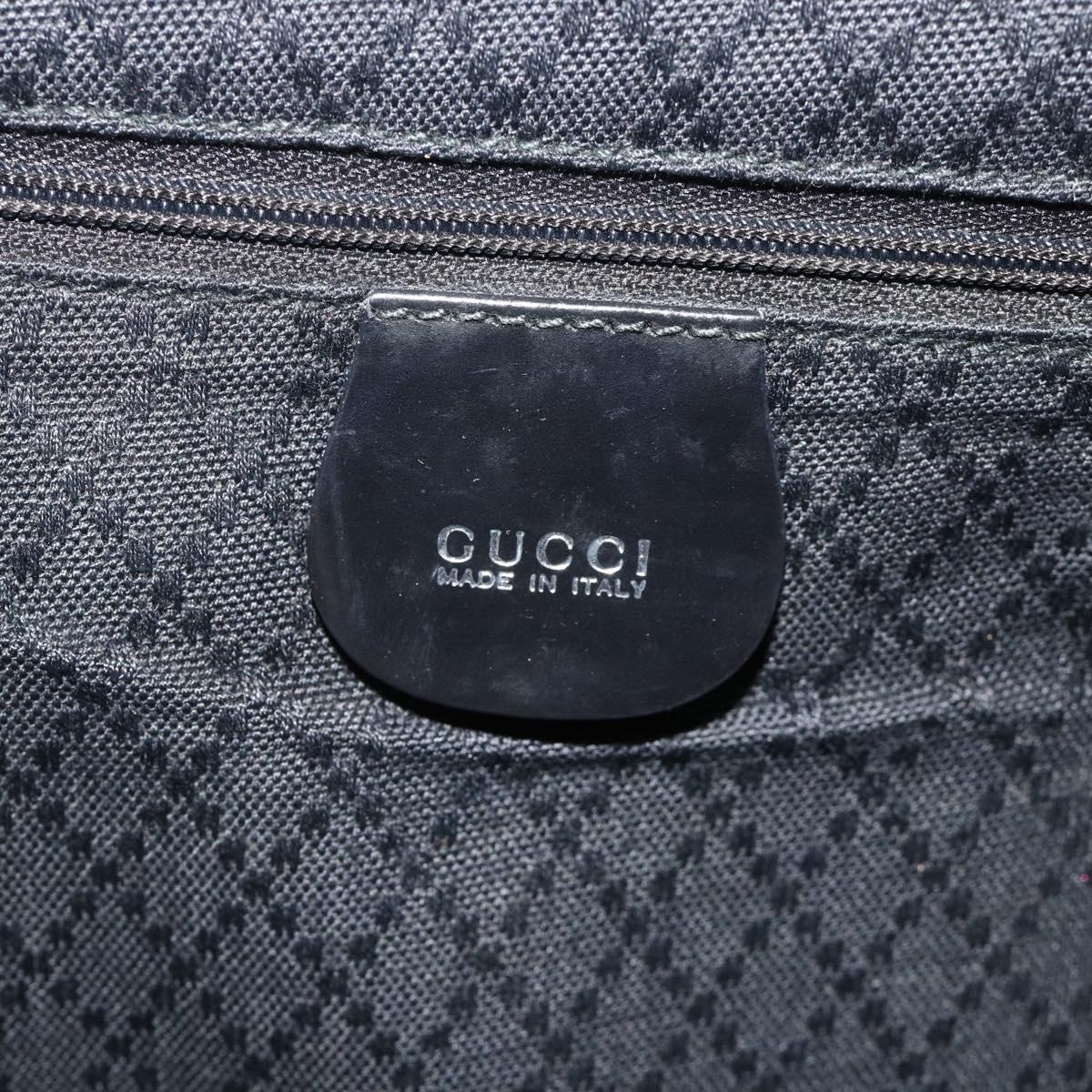 GUCCI Bamboo Shoulder Bag Nylon Black Silver 003 2058 0059 5 Auth bs34656
