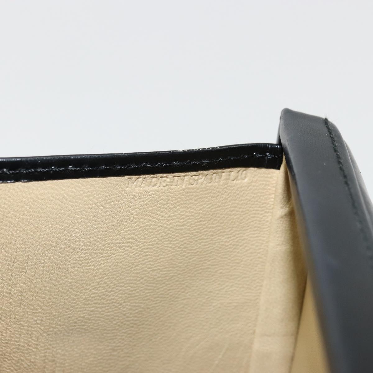 LOEWE Hand Bag Leather Black Gold Auth bs34657