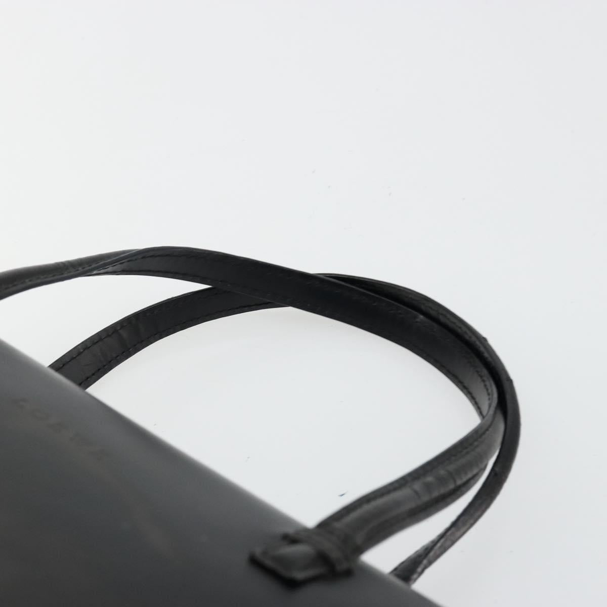 LOEWE Hand Bag Leather Black Gold Auth bs34657