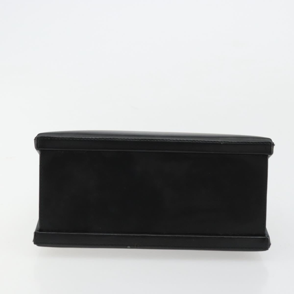 LOEWE Hand Bag Leather Black Gold Auth bs34657