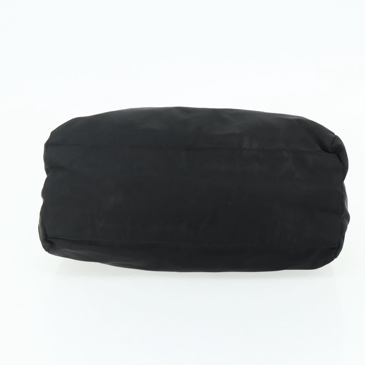 PRADA Hand Bag Nylon Black Silver Auth bs34658