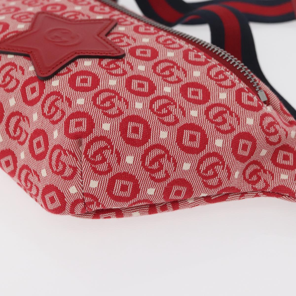 GUCCI Children's Sherry Line Waist bag Canvas Navy Red 502095 Auth bs34662
