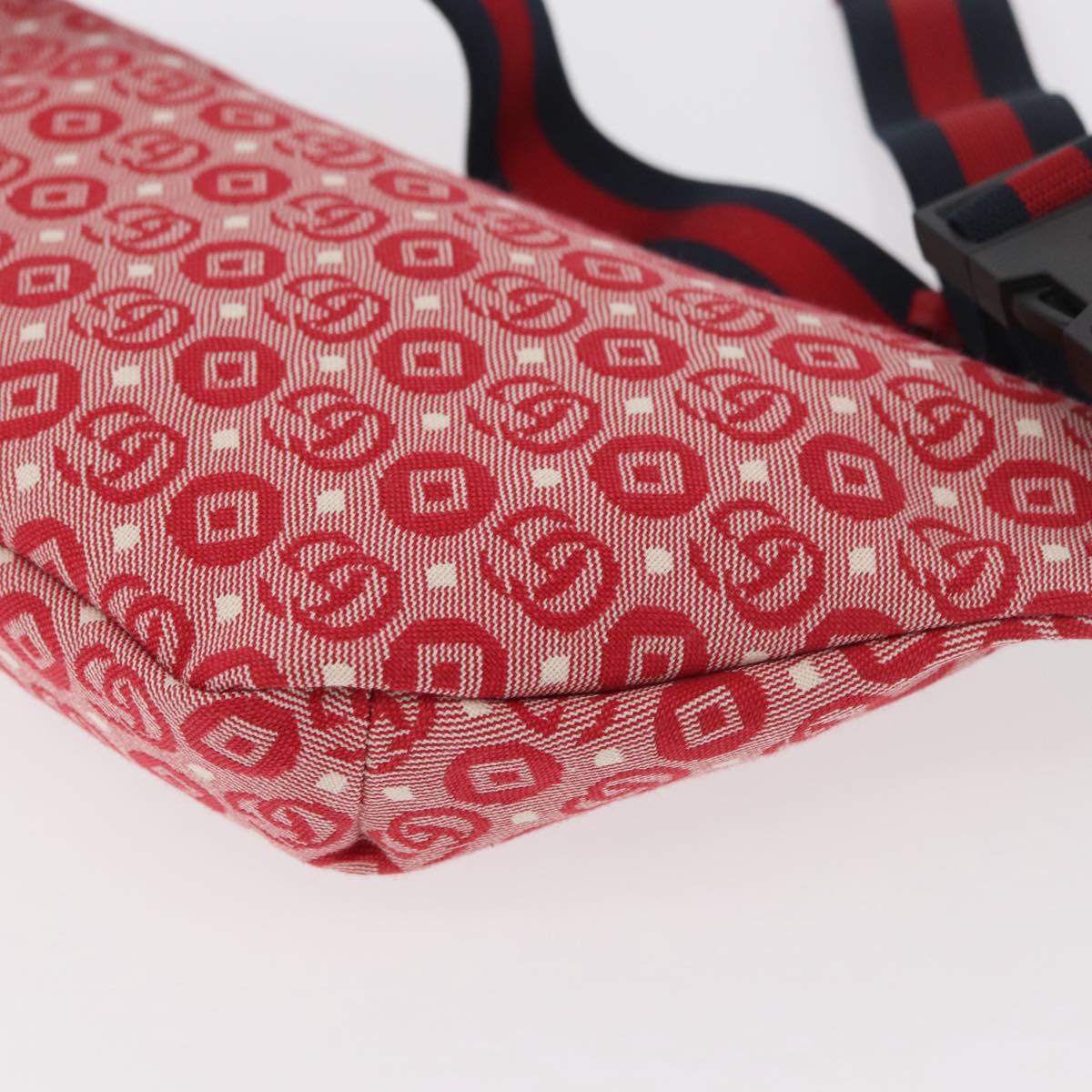 GUCCI Children's Sherry Line Waist bag Canvas Navy Red 502095 Auth bs34662