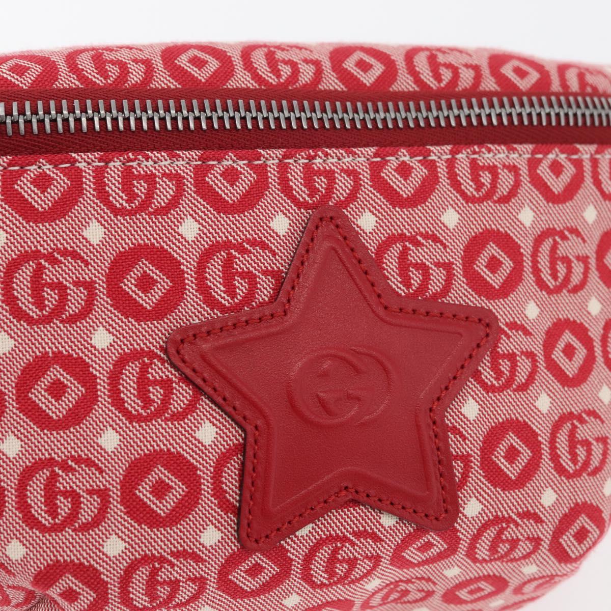 GUCCI Children's Sherry Line Waist bag Canvas Navy Red 502095 Auth bs34662