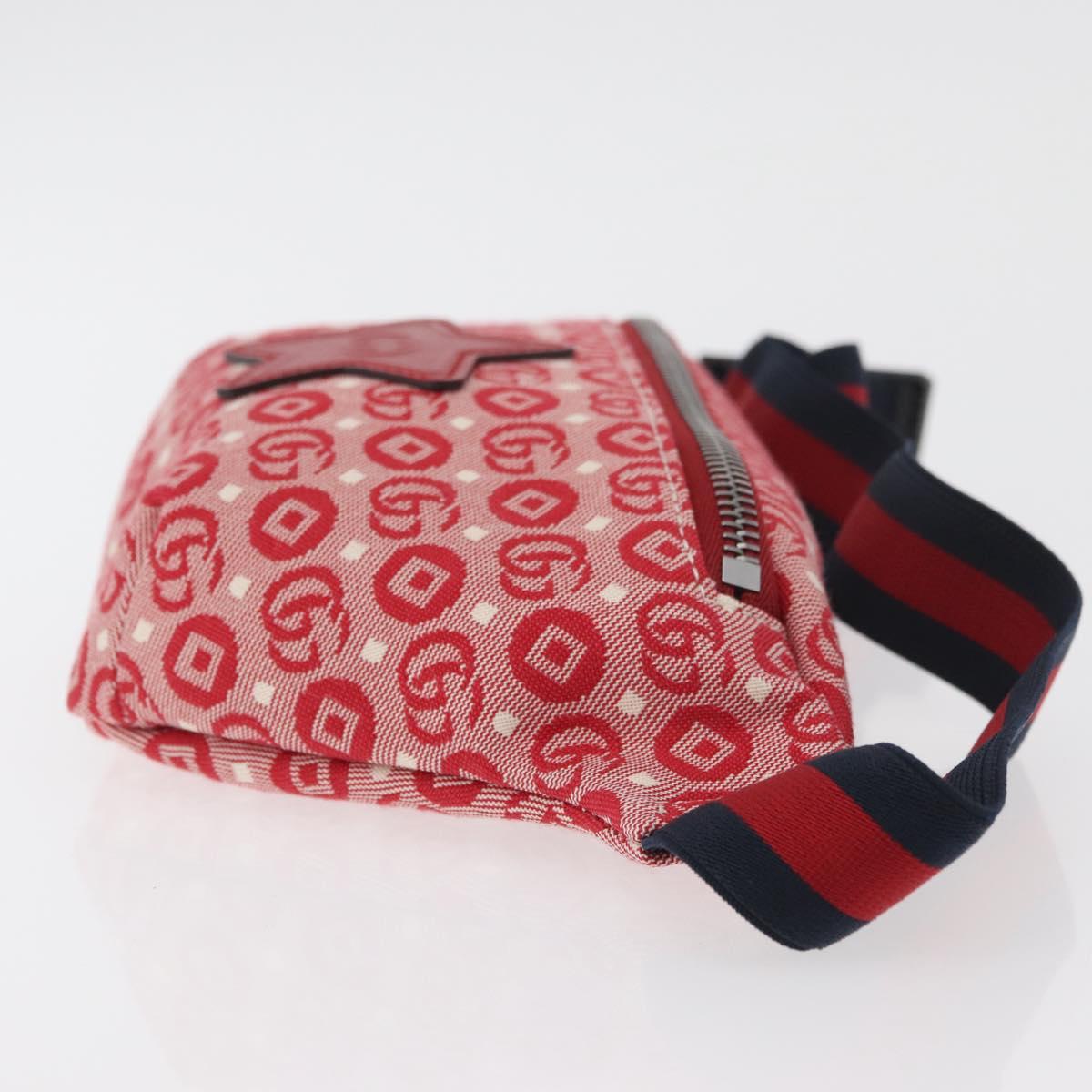 GUCCI Children's Sherry Line Waist bag Canvas Navy Red 502095 Auth bs34662