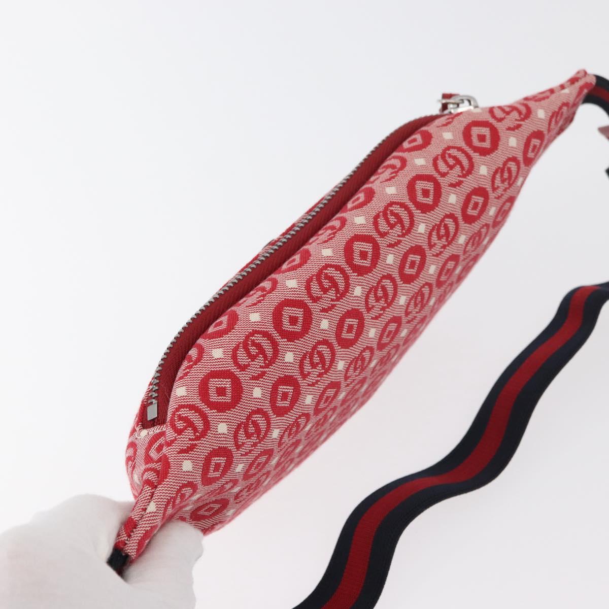GUCCI Children's Sherry Line Waist bag Canvas Navy Red 502095 Auth bs34662