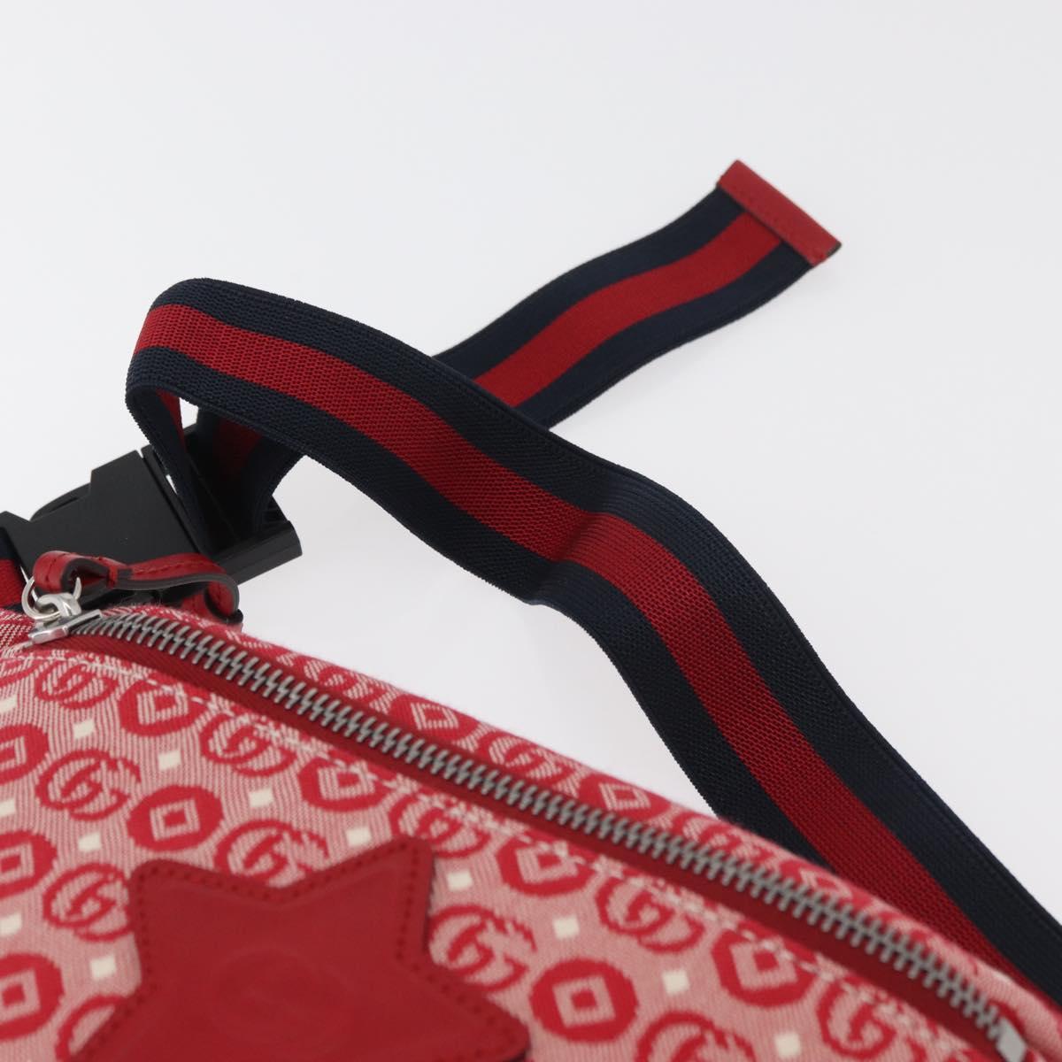 GUCCI Children's Sherry Line Waist bag Canvas Navy Red 502095 Auth bs34662