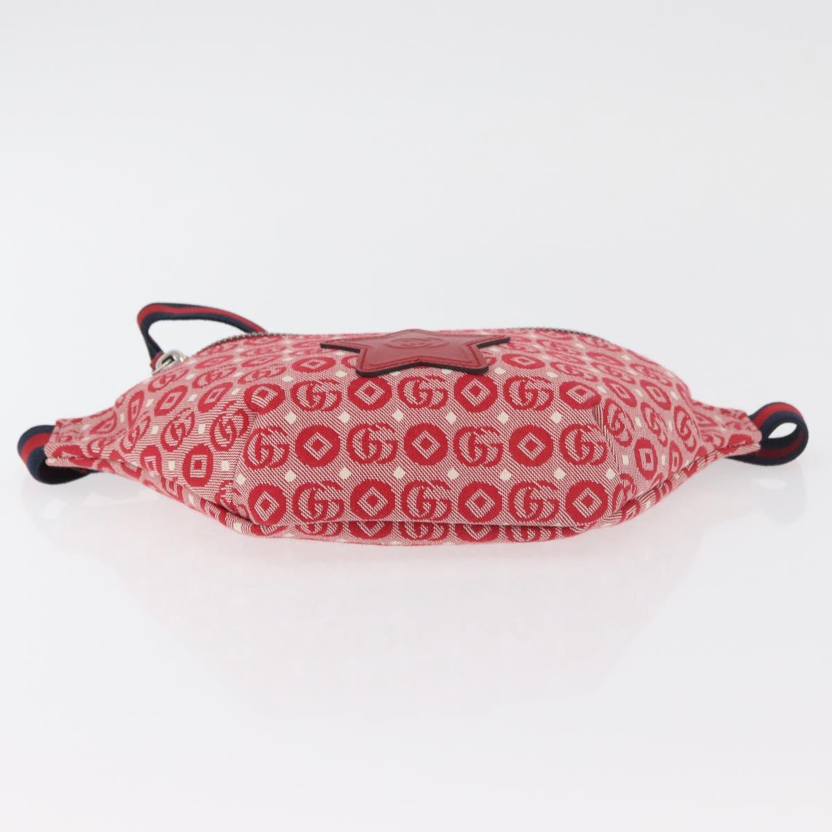 GUCCI Children's Sherry Line Waist bag Canvas Navy Red 502095 Auth bs34662