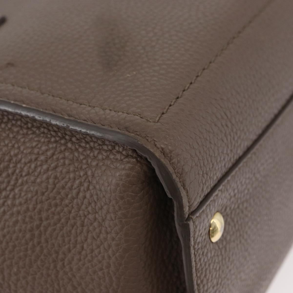 Salvatore Ferragamo Gancini Hand Bag Leather 2way Brown Gold Auth bs34669