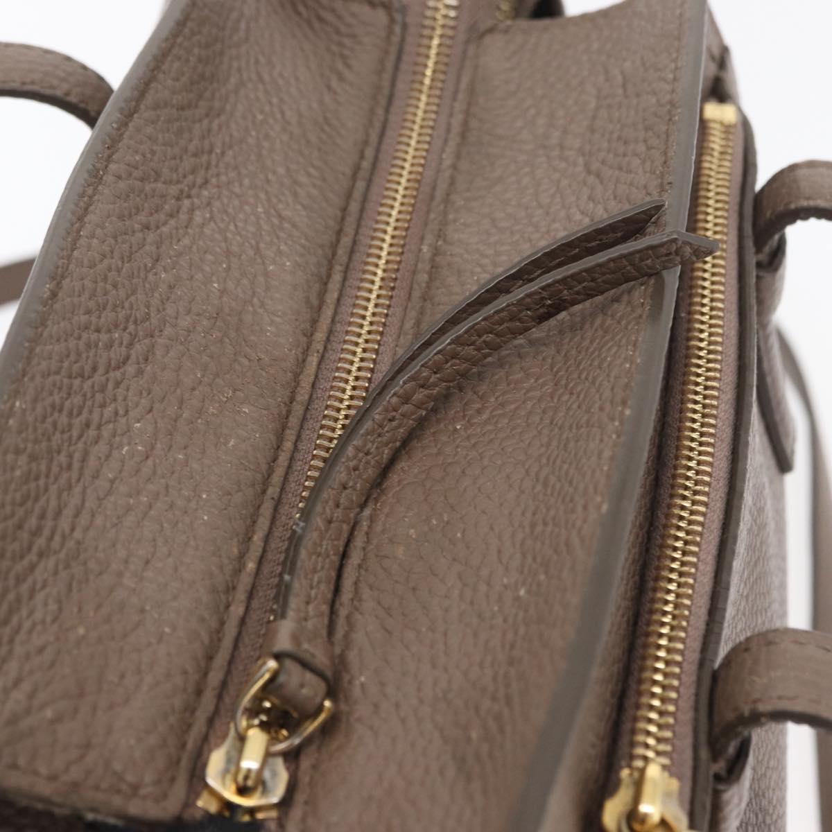 Salvatore Ferragamo Gancini Hand Bag Leather 2way Brown Gold Auth bs34669