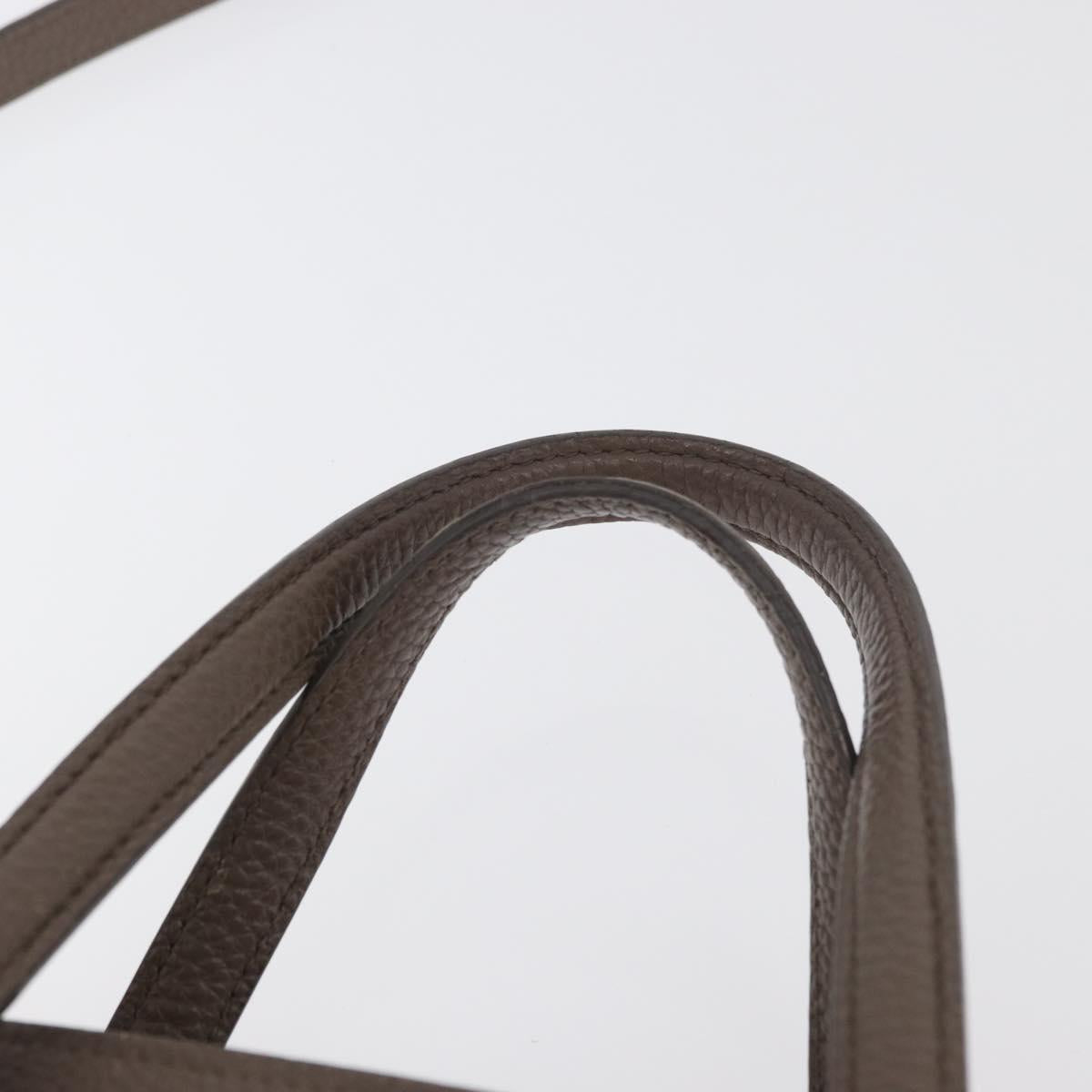 Salvatore Ferragamo Gancini Hand Bag Leather 2way Brown Gold Auth bs34669