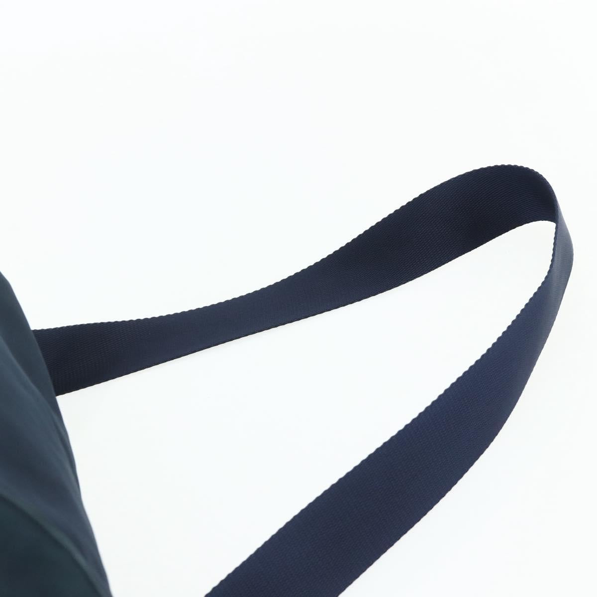 PRADA Purse Shoulder Bag Nylon Navy Silver Auth bs34671