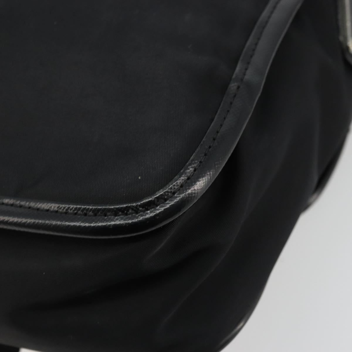 PRADA Shoulder Bag Nylon Black Silver Auth bs34673