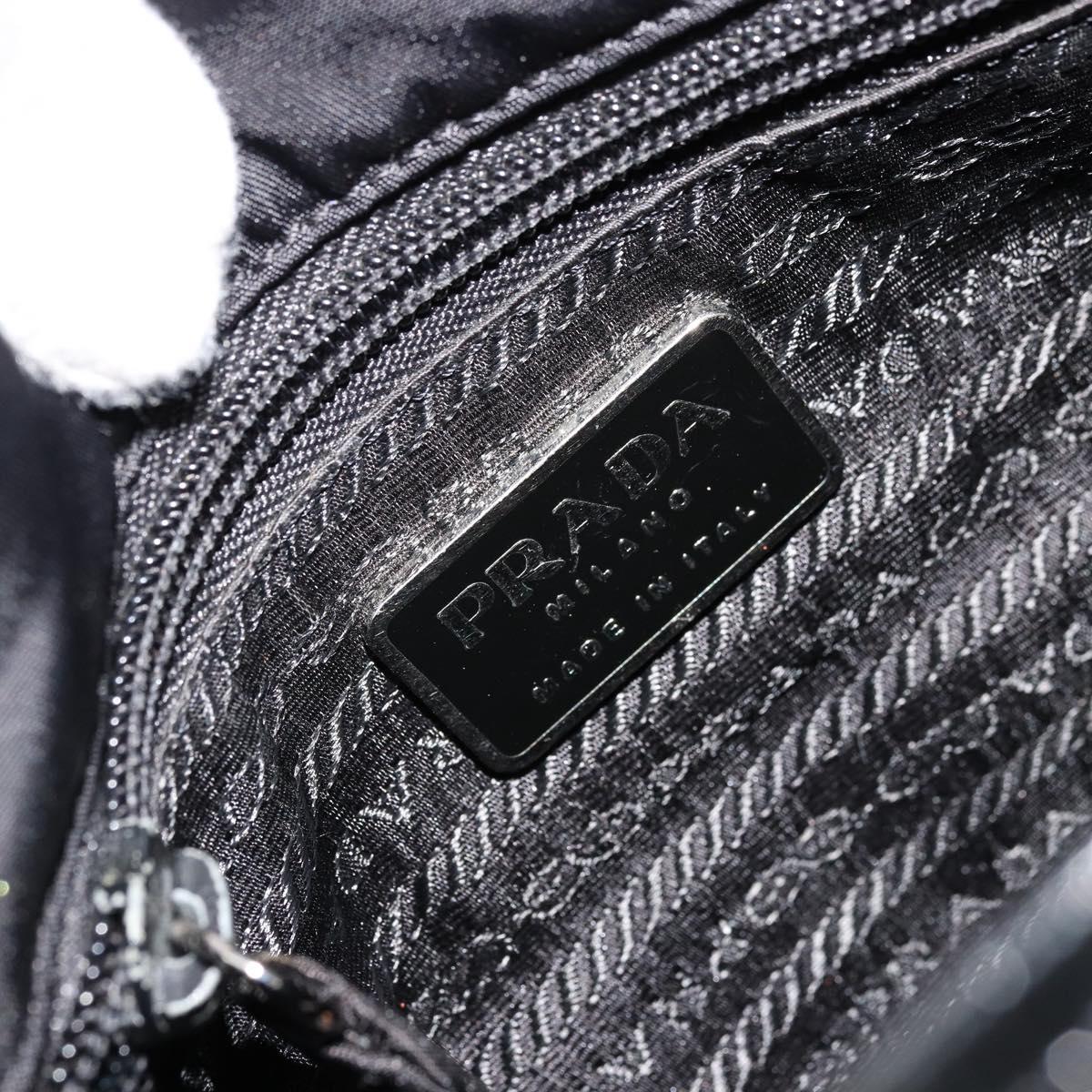 PRADA Shoulder Bag Nylon Black Silver Auth bs34673