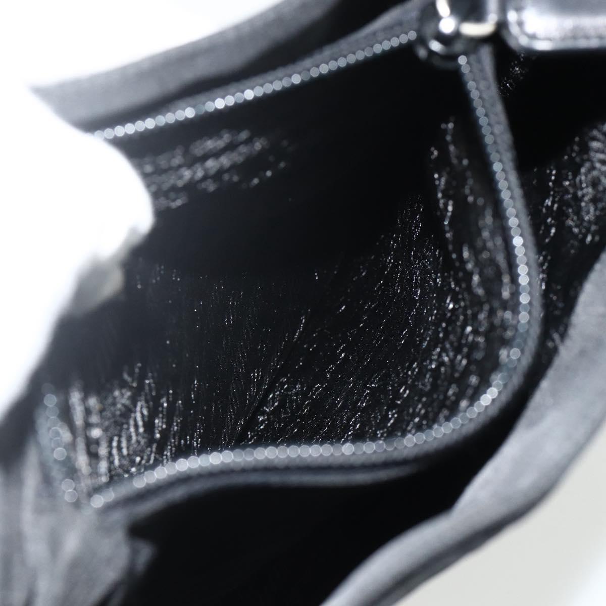 PRADA Tote Bag Nylon Black Silver Auth bs34674