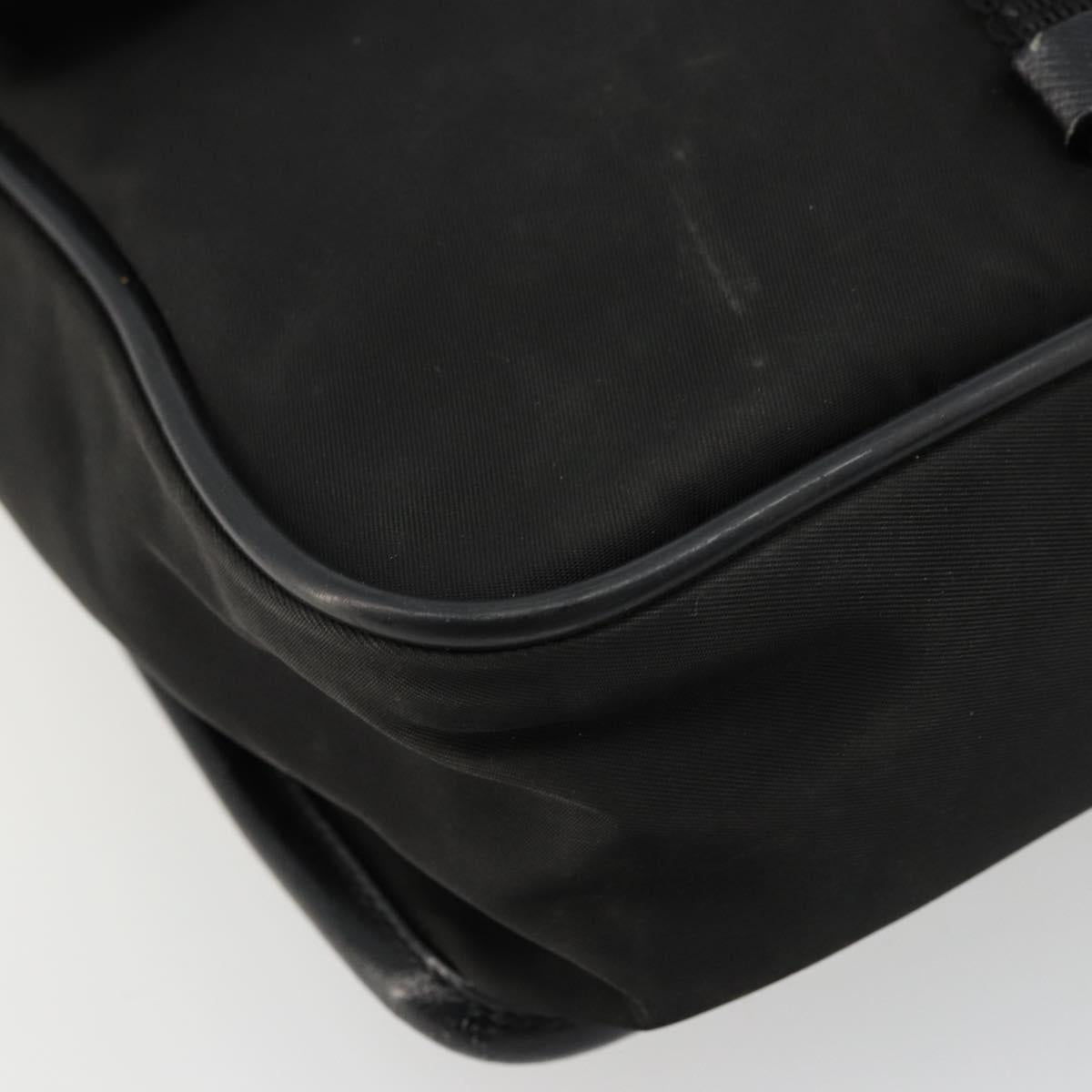 PRADA Shoulder Bag Nylon Black Silver Auth bs34675