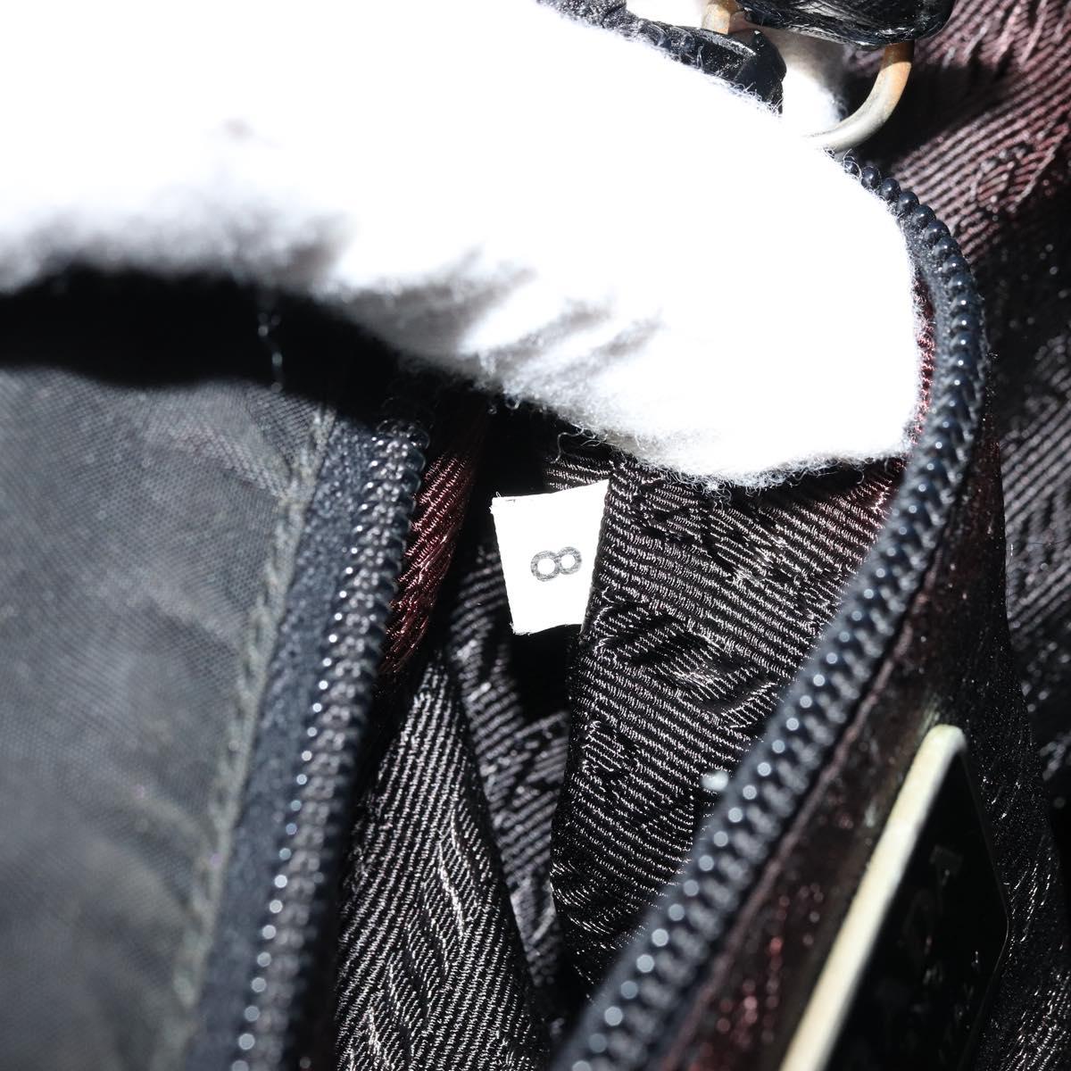 PRADA Shoulder Bag Nylon Black Silver Auth bs34675