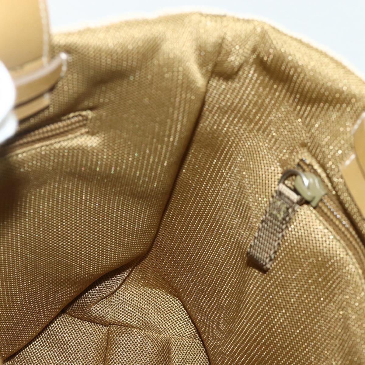 PRADA Sports Line Hand Bag Canvas Beige Silver Auth bs34685